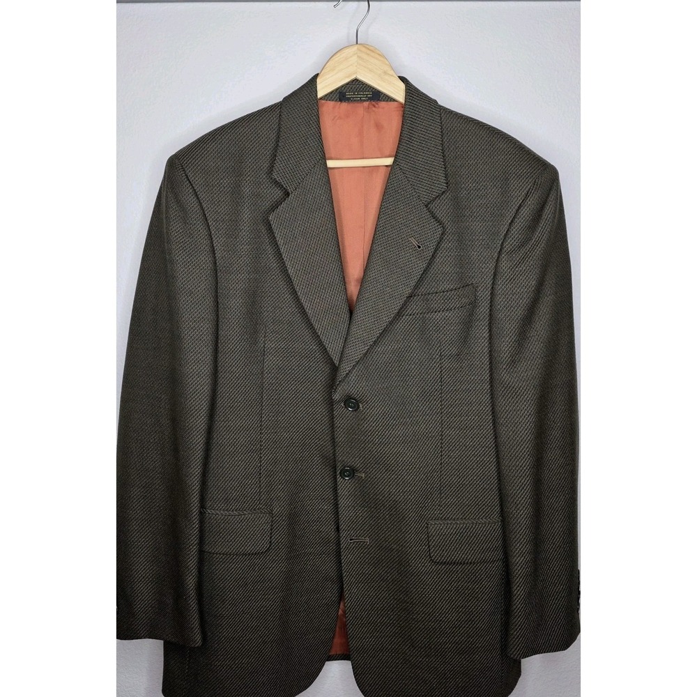 VTG Gianfranco Ruffini Italy Mens 40L Brown Wool Blazer Sport Coat 80s 90s
